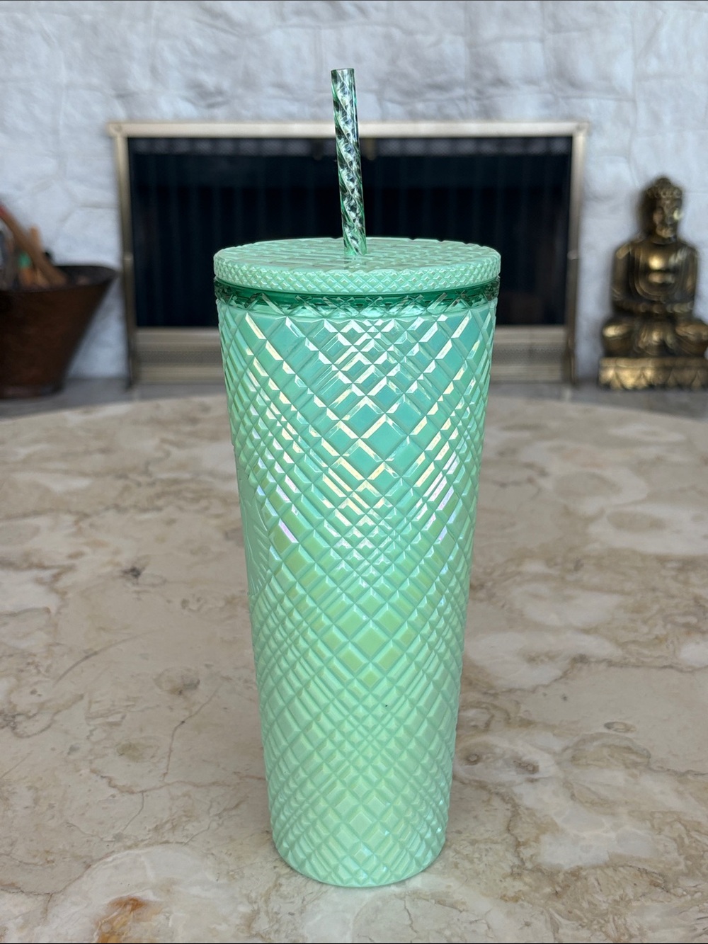 NEW! Starbucks 2024 Summer Mint Jade Jeweled 24oz Venti Tumbler - Picture 3 of 8